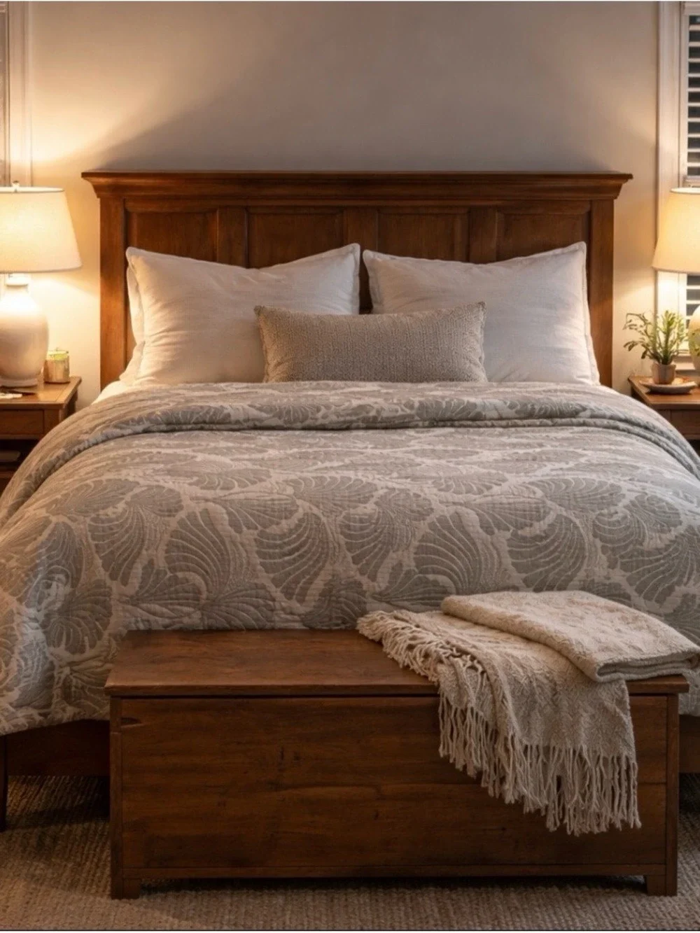 Luxury Quilted Woven After 8 Queen Bedspread Neutral Cool Warm Beige Oversized